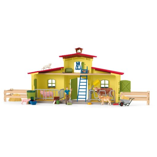 schleich FARM WORLD Nagy Istálló Állatokkal 42605