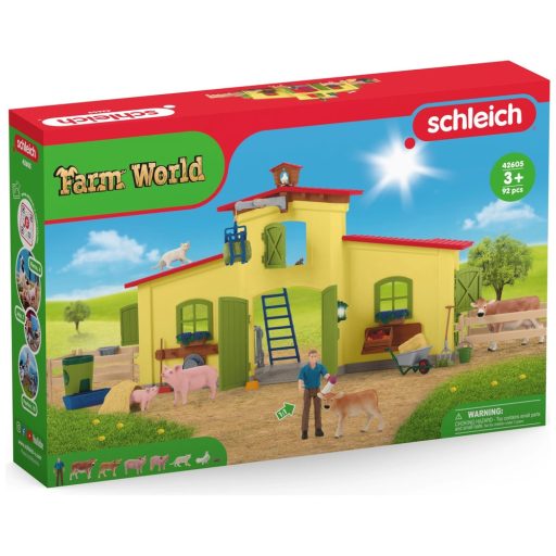 schleich FARM WORLD Nagy Istálló Állatokkal 42605