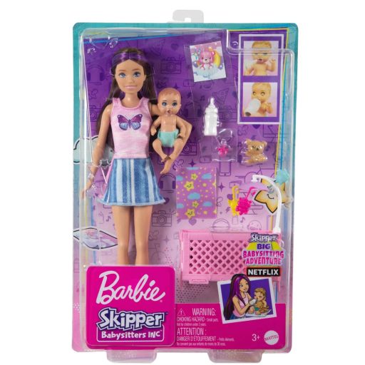 Mattel (HJY33) Barbie - Skipper Bébiszitter, álmos babával