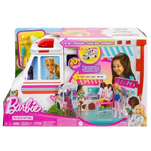 Mattel (HKT79) Barbie - Mentőautó klinika, fénnyel és hanggal 