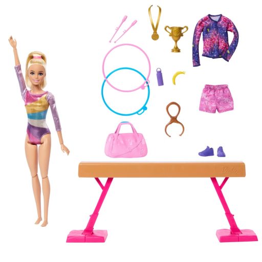 Mattel (HRG52) Barbie - Tornász baba, torna ruhákkal és kiegészítőkkel