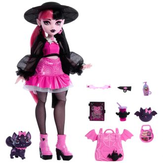 Monster High - Draculaura baba, kiskedvencével (HRP64)