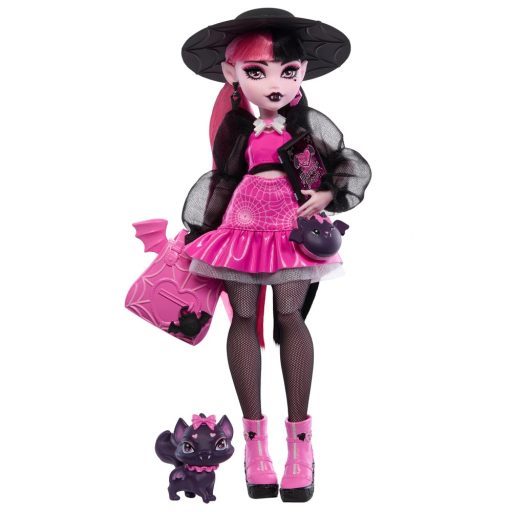 Monster High - Draculaura baba, kiskedvencével (HRP64)