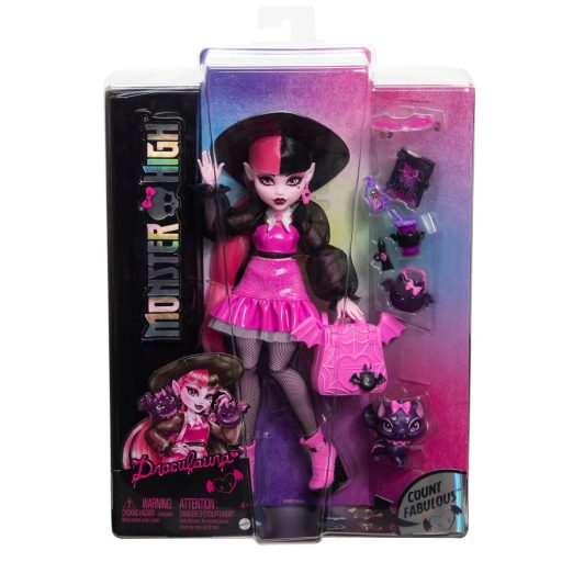 Monster High - Draculaura baba, kiskedvencével (HRP64)